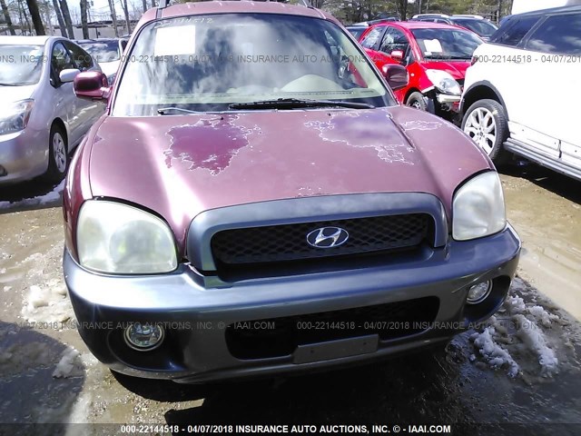 KM8SC73D94U618323 - 2004 HYUNDAI SANTA FE GLS/LX BURGUNDY photo 6