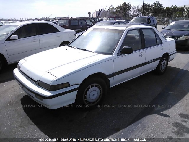 JHMCA5549KC020279 - 1989 HONDA ACCORD LXI WHITE photo 2