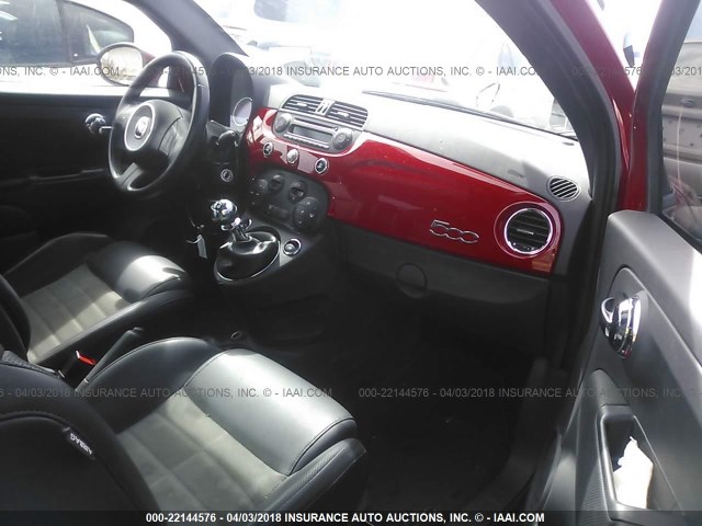 3C3CFFBRXCT196339 - 2012 FIAT 500 SPORT RED photo 5