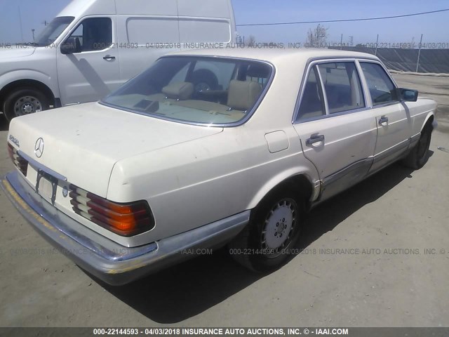 WDBCA35D9GA205813 - 1986 MERCEDES-BENZ 420 SEL WHITE photo 4