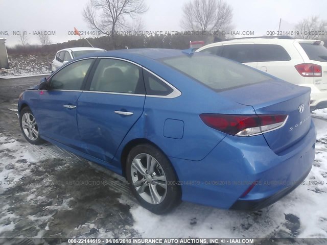 5NPE34AF9JH627582 - 2018 HYUNDAI SONATA SPORT/LIMITED BLUE photo 3