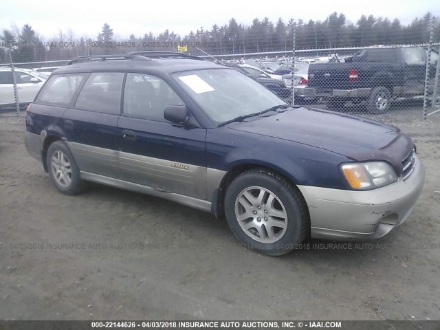 4S3BH665416636748 - 2001 SUBARU LEGACY OUTBACK BLUE photo 1