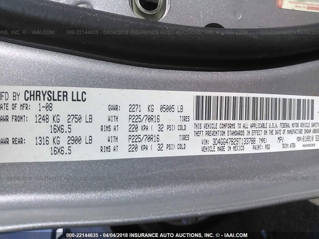 3D4GG47B29T133788 - 2009 DODGE JOURNEY SE SILVER photo 9