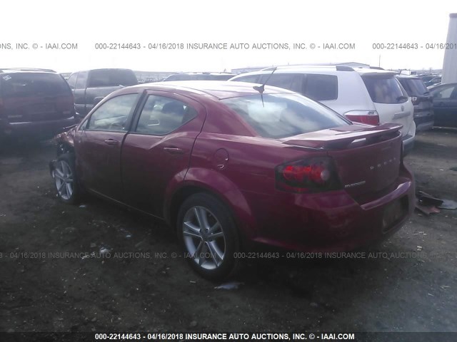 1C3CDZCBXDN622086 - 2013 DODGE AVENGER SXT RED photo 3