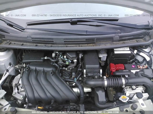 3N1CE2CP5FL415798 - 2015 NISSAN VERSA NOTE S/S PLUS/SV/SL/SR SILVER photo 10