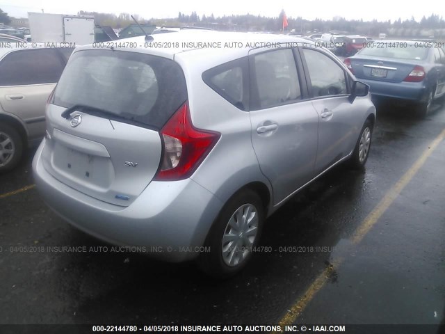 3N1CE2CP5FL415798 - 2015 NISSAN VERSA NOTE S/S PLUS/SV/SL/SR SILVER photo 4