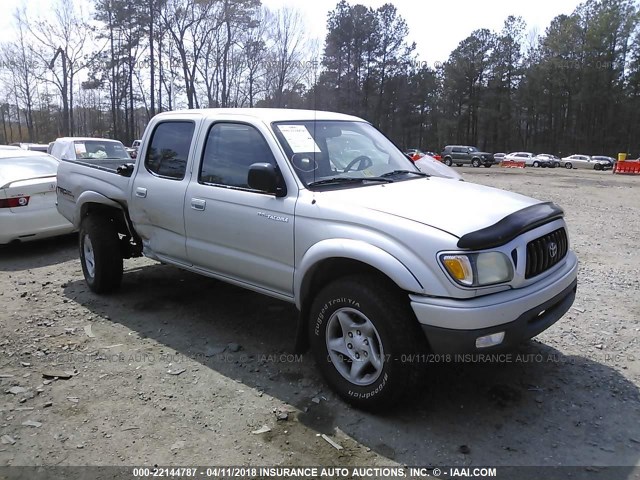 5TEGN92N22Z099789 - 2002 TOYOTA TACOMA DOUBLE CAB PRERUNNER SILVER photo 1