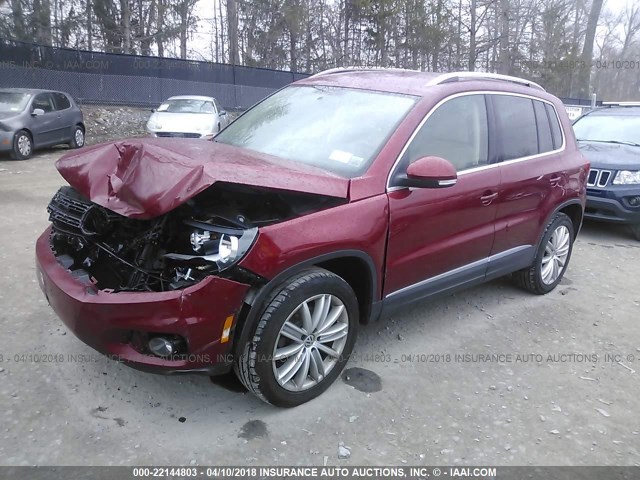 WVGBV3AX3DW080528 - 2013 VOLKSWAGEN TIGUAN S/SE/SEL RED photo 2