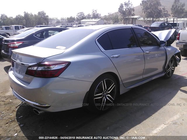 1HGCR2F5XHA156524 - 2017 HONDA ACCORD SPORT SILVER photo 4