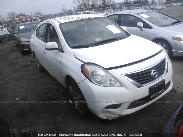 3N1CN7AP9CL820221 - 2012 NISSAN VERSA S/SV/SL WHITE photo 1