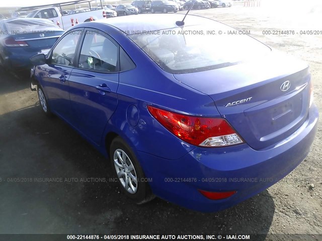 KMHCT4AE0DU529237 - 2013 HYUNDAI ACCENT GLS/GS BLUE photo 3