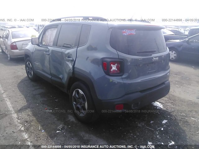 ZACCJABW8GPE35886 - 2016 JEEP RENEGADE LATITUDE GRAY photo 3