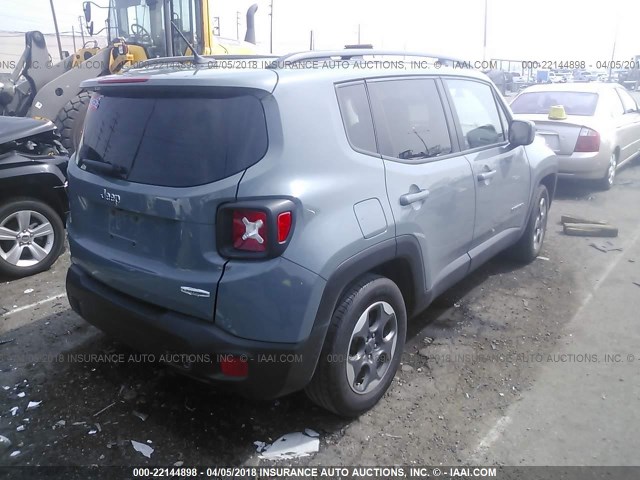 ZACCJABW8GPE35886 - 2016 JEEP RENEGADE LATITUDE GRAY photo 4