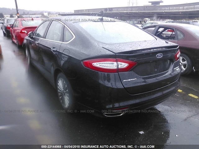 3FA6P0K90DR306466 - 2013 FORD FUSION TITANIUM BLACK photo 3