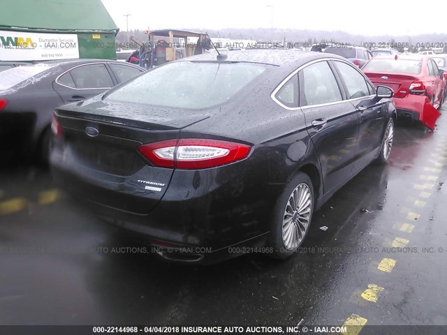 3FA6P0K90DR306466 - 2013 FORD FUSION TITANIUM BLACK photo 4