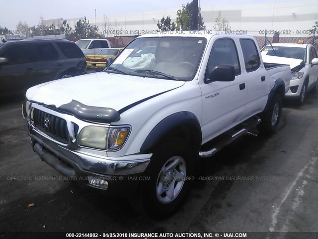 5TEGN92N12Z074415 - 2002 TOYOTA TACOMA DOUBLE CAB PRERUNNER WHITE photo 2