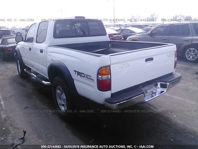 5TEGN92N12Z074415 - 2002 TOYOTA TACOMA DOUBLE CAB PRERUNNER WHITE photo 3