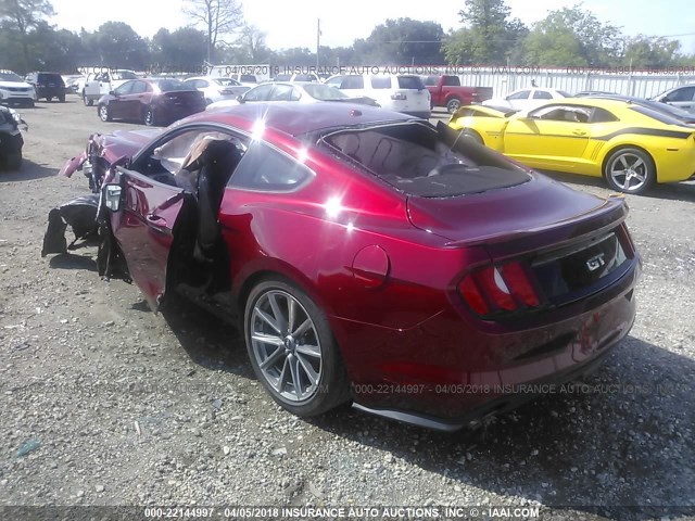 1FA6P8CF0G5215059 - 2016 FORD MUSTANG GT RED photo 3