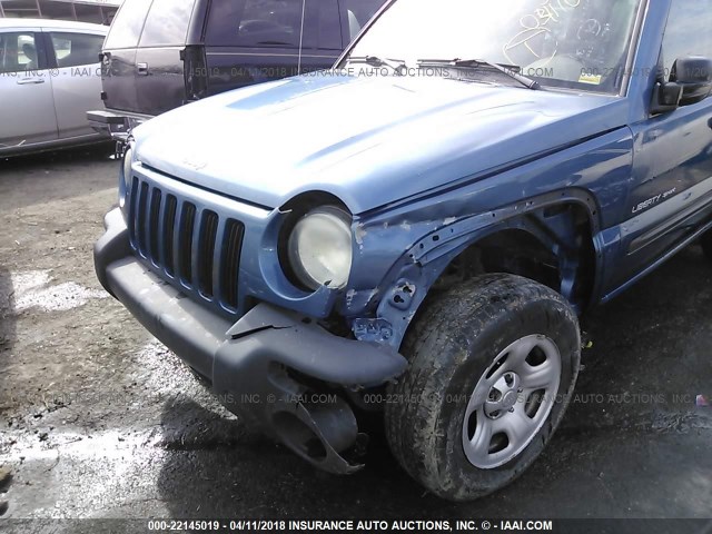 1J4GL48K43W575538 - 2003 JEEP LIBERTY SPORT/FREEDOM ლურჯი ფოტო 6