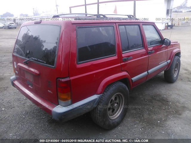 1J4FT68SXXL580905 - 1999 JEEP CHEROKEE SPORT/CLASSIC წითელი ფოტო 4