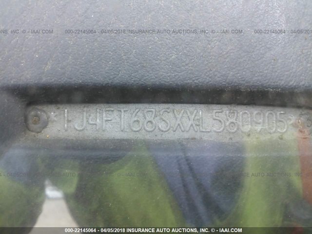 1J4FT68SXXL580905 - 1999 JEEP CHEROKEE SPORT/CLASSIC წითელი ფოტო 9