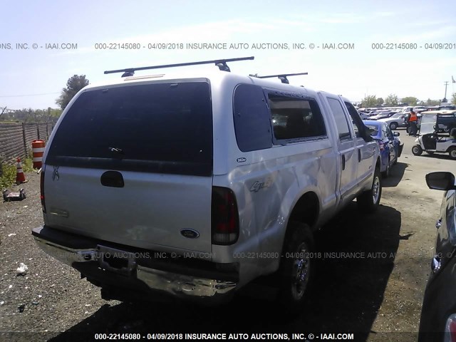 1FTWW31P05EB75493 - 2005 FORD F350 SRW SUPER DUTY SILVER photo 4