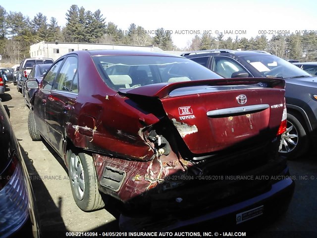 4T1BE32K33U239397 - 2003 TOYOTA CAMRY LE/XLE/SE RED photo 3