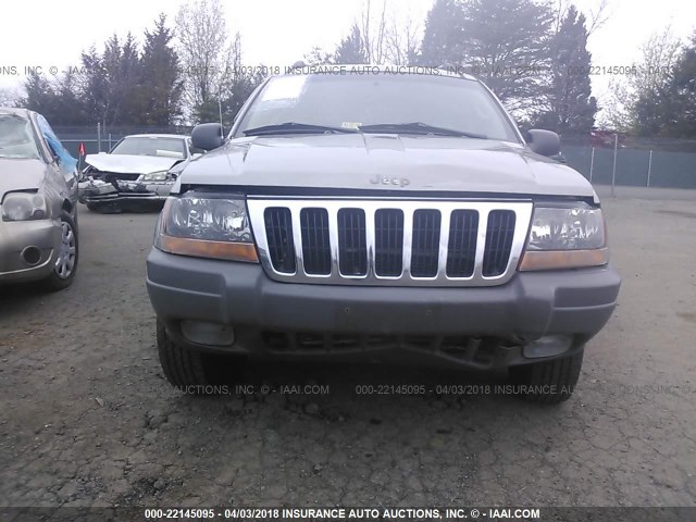 1J4GW48N22C175415 - 2002 JEEP GRAND CHEROKEE LAREDO SILVER photo 6