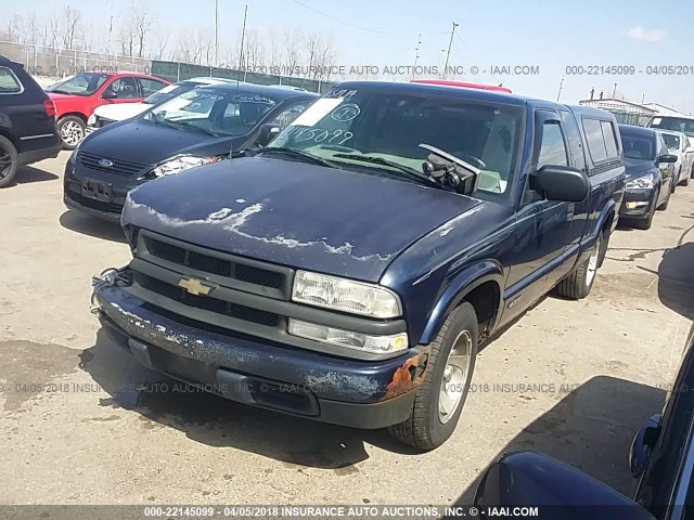 1GCCS19X3X8177117 - 1999 CHEVROLET S TRUCK S10 BLUE photo 2