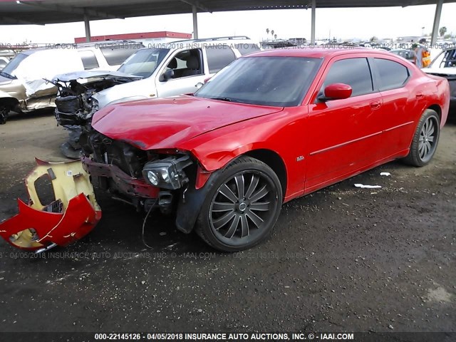 2B3CA3CV1AH186374 - 2010 DODGE CHARGER SXT RED photo 2