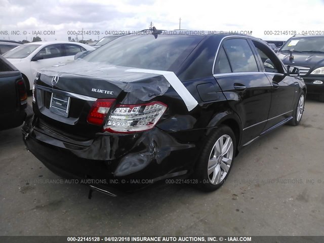 WDDHF2EB8CA544502 - 2012 MERCEDES-BENZ E 350 BLUETEC BLACK photo 4