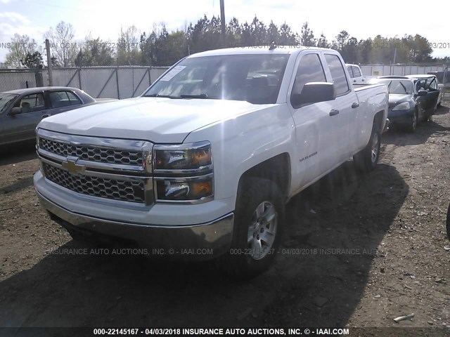 1GCVKREC1EZ258389 - 2014 CHEVROLET SILVERADO K1500 LT WHITE photo 2