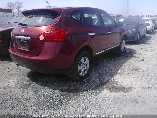 JN8AS5MT4CW281113 - 2012 NISSAN ROGUE S/SV BURGUNDY photo 4
