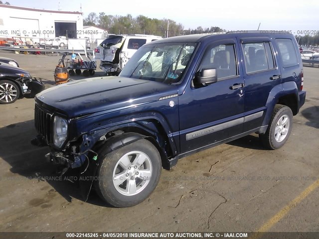 1C4PJMAK8CW149566 - 2012 JEEP LIBERTY SPORT BLUE photo 2