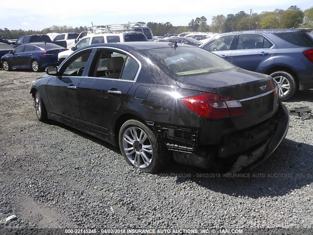 KMHGC4DD9CU185149 - 2012 HYUNDAI GENESIS 3.8L BLACK photo 3