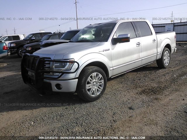 1FTFW1CF9DFE03363 - 2013 FORD F150 SUPERCREW SILVER photo 2