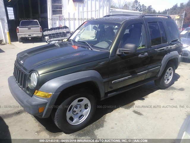 1J4GK48K76W237106 - 2006 JEEP LIBERTY SPORT Yaşıl foto 2