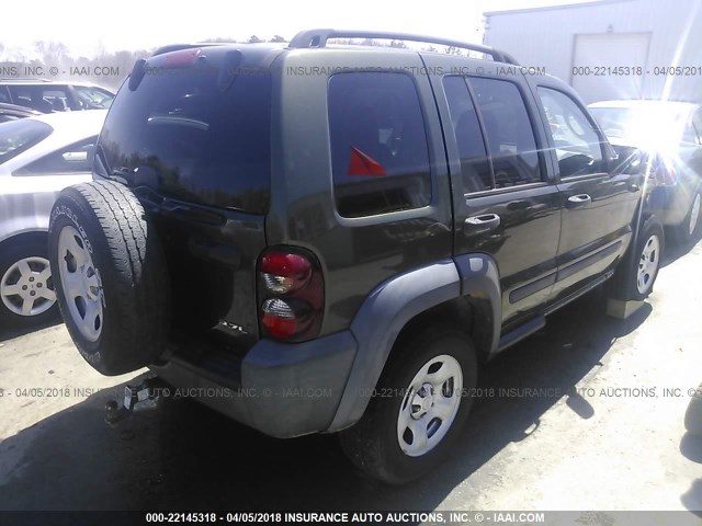 1J4GK48K76W237106 - 2006 JEEP LIBERTY SPORT Yaşıl foto 4
