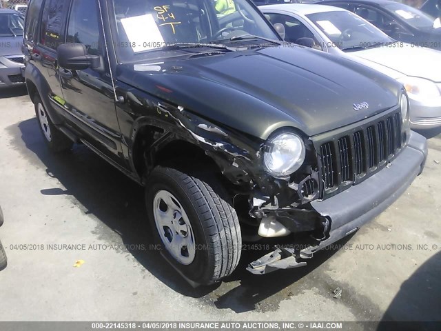 1J4GK48K76W237106 - 2006 JEEP LIBERTY SPORT Yaşıl foto 6