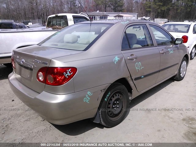 2T1BR32E38C886194 - 2008 TOYOTA COROLLA CE/LE/S BEIGE photo 4