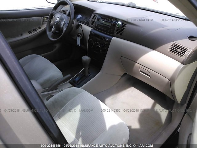 2T1BR32E38C886194 - 2008 TOYOTA COROLLA CE/LE/S BEIGE photo 5