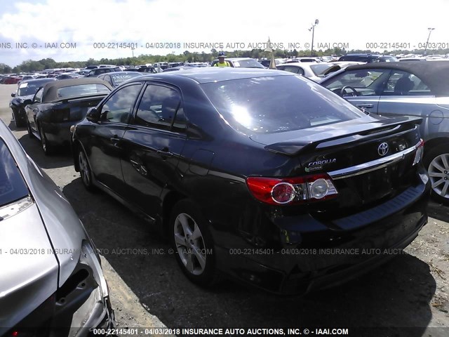 5YFBU4EE8CP035601 - 2012 TOYOTA COROLLA S/LE BLACK photo 3