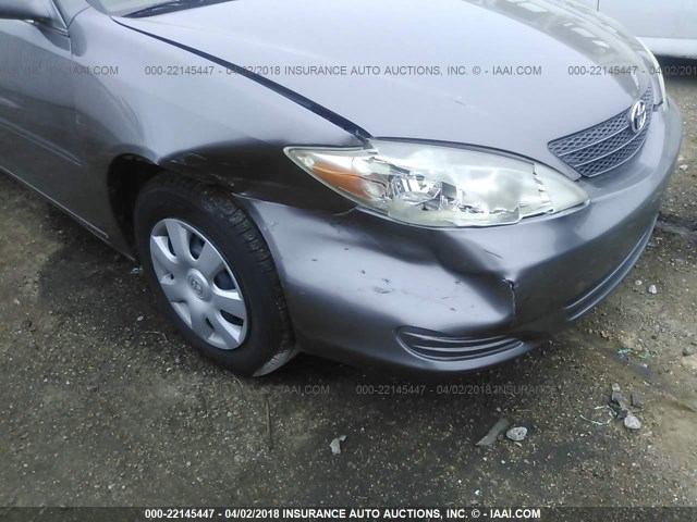 4T1BE32K13U748405 - 2003 TOYOTA CAMRY LE/XLE/SE GRAY photo 6