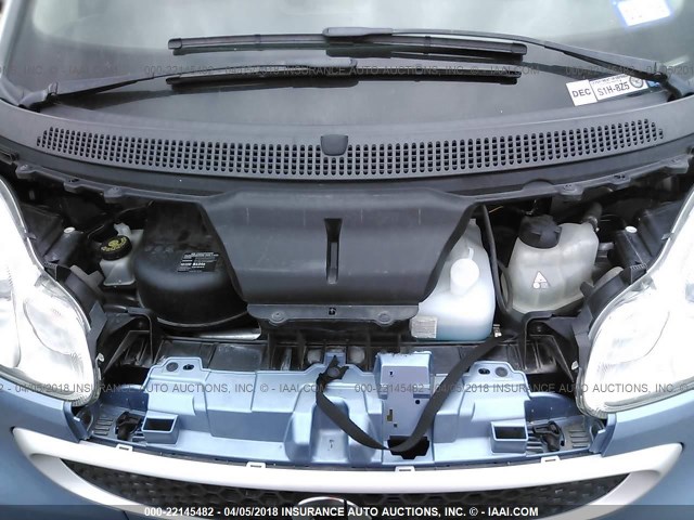 WMEEJ3BA0DK692542 - 2013 SMART FORTWO PURE/PASSION Light Blue photo 10