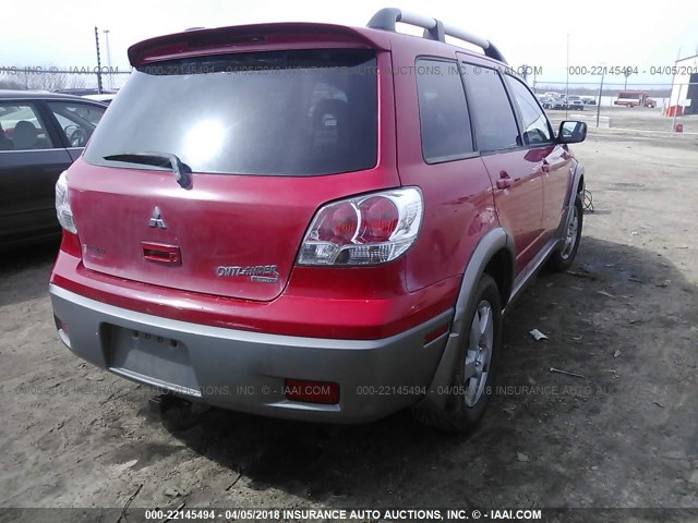 JA4LZ41G93U069363 - 2003 MITSUBISHI OUTLANDER XLS RED photo 4