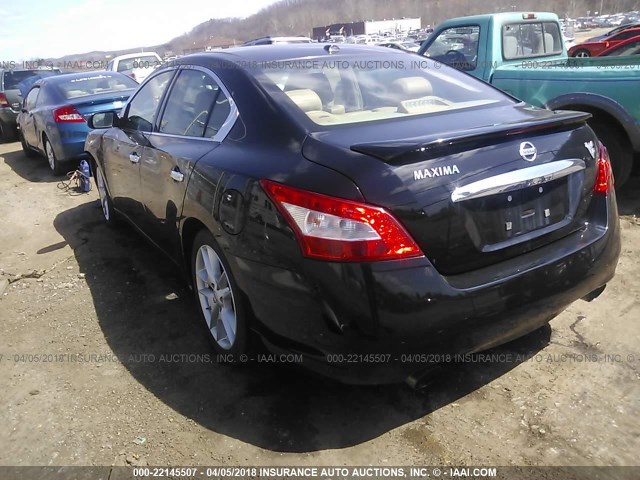 1N4AA51E09C861169 - 2009 NISSAN MAXIMA S/SV BLACK photo 3