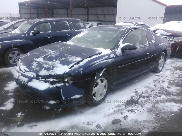 2G1WX12K6Y9211918 - 2000 CHEVROLET MONTE CARLO SS BLUE photo 2