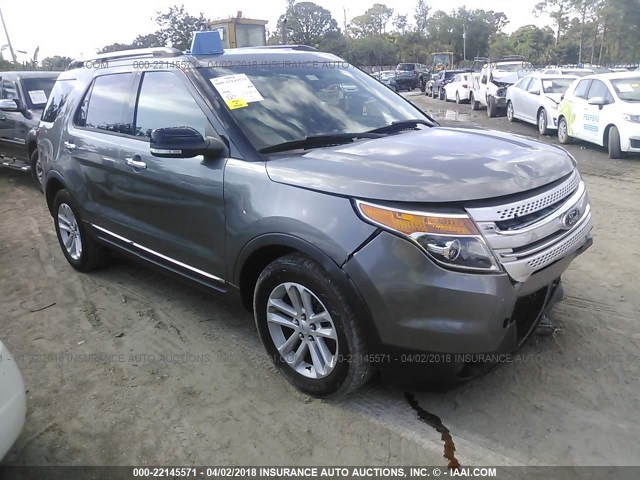 1FM5K7D8XDGB78354 - 2013 FORD EXPLORER XLT GRAY photo 1