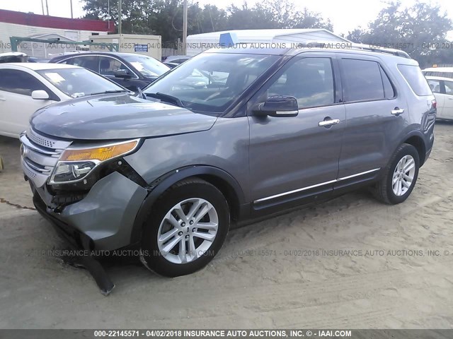 1FM5K7D8XDGB78354 - 2013 FORD EXPLORER XLT GRAY photo 2