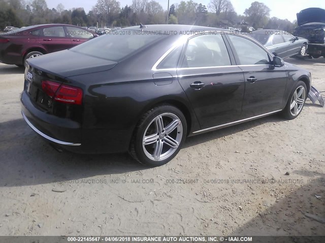 WAUAGAFD0EN006887 - 2014 AUDI A8 QUATTRO GRAY photo 4